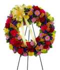 Colorful Standing Wreath from Flowers by Ramon of Lawton, OK