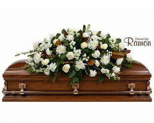 Dignified Farewell Casket Spray from Flowers by Ramon of Lawton, OK