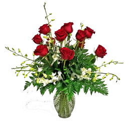 Ramon's Signature Red Roses & White Orchids from Flowers by Ramon of Lawton, OK