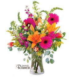 Vibrant Sunset from Flowers by Ramon of Lawton, OK